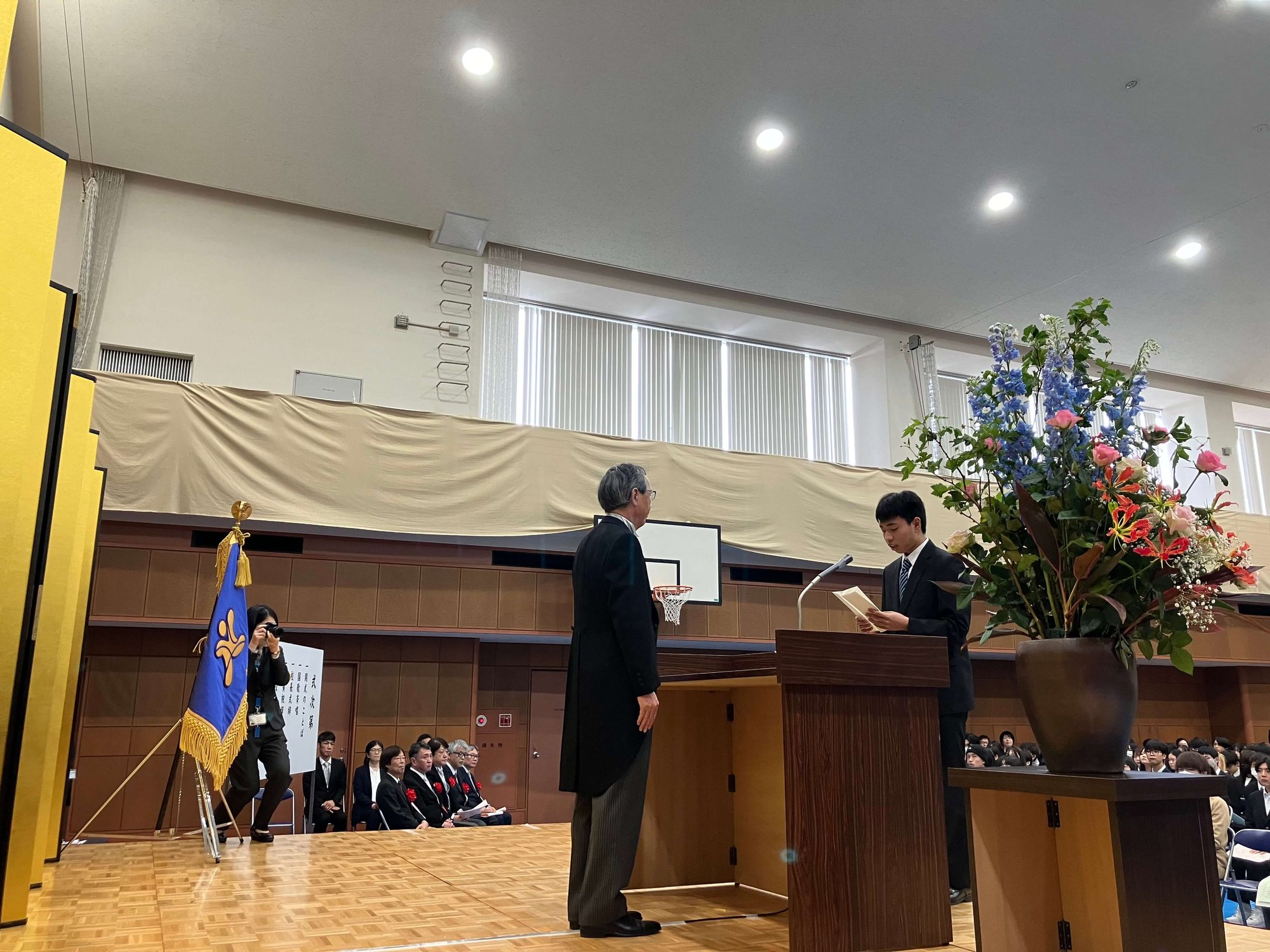 新入生代表挨拶吉田君