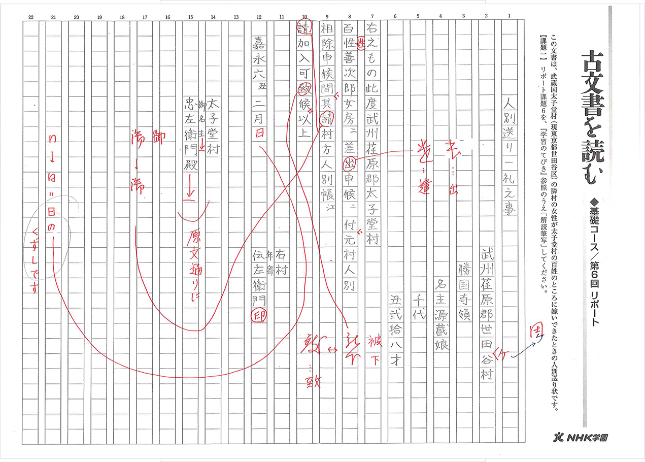 4H_古文書基礎リポート