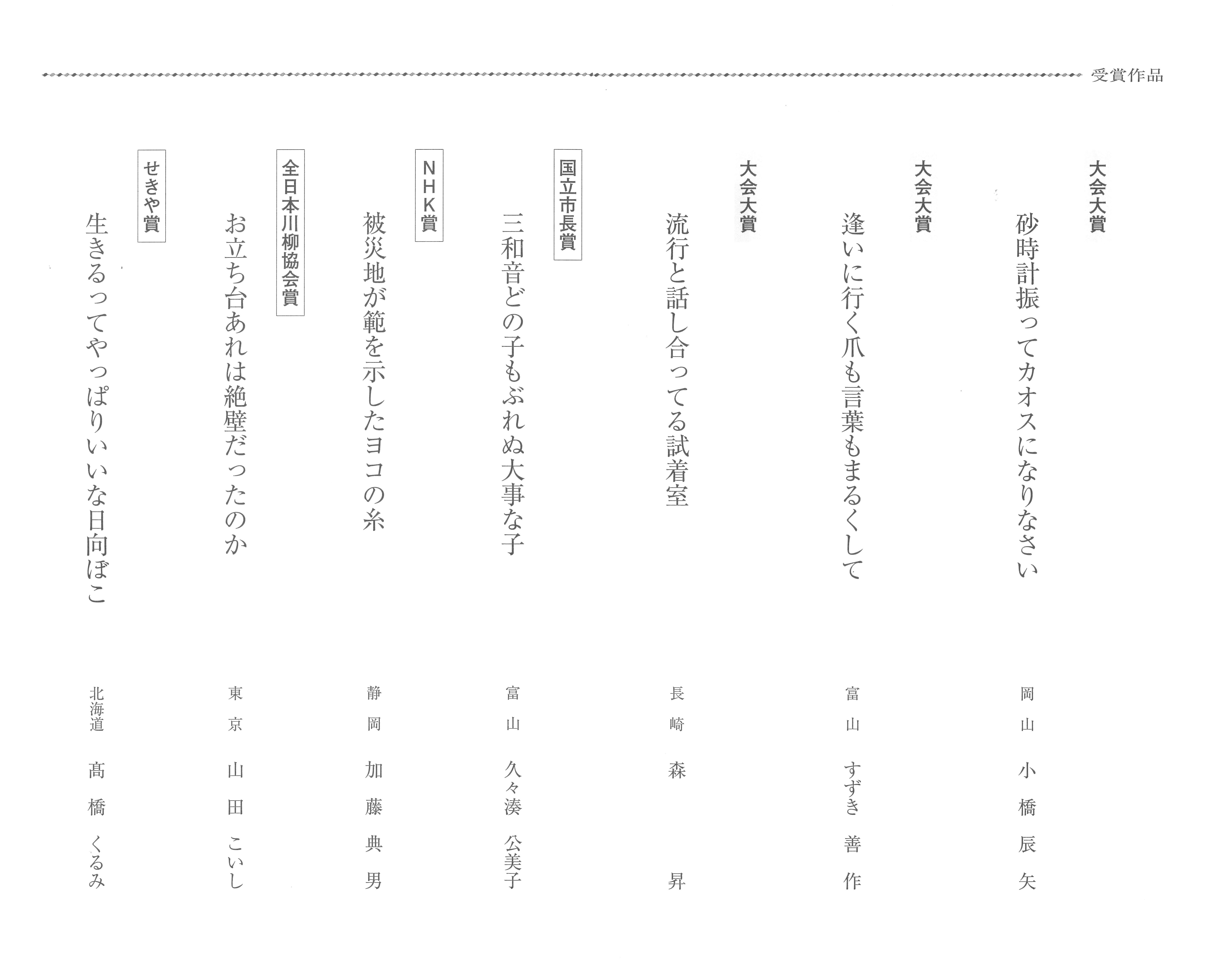 【結果報告】ふじみ川柳大会