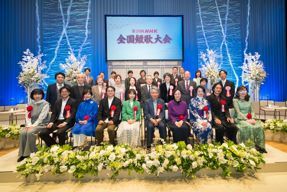 選者と特選者で記念写真