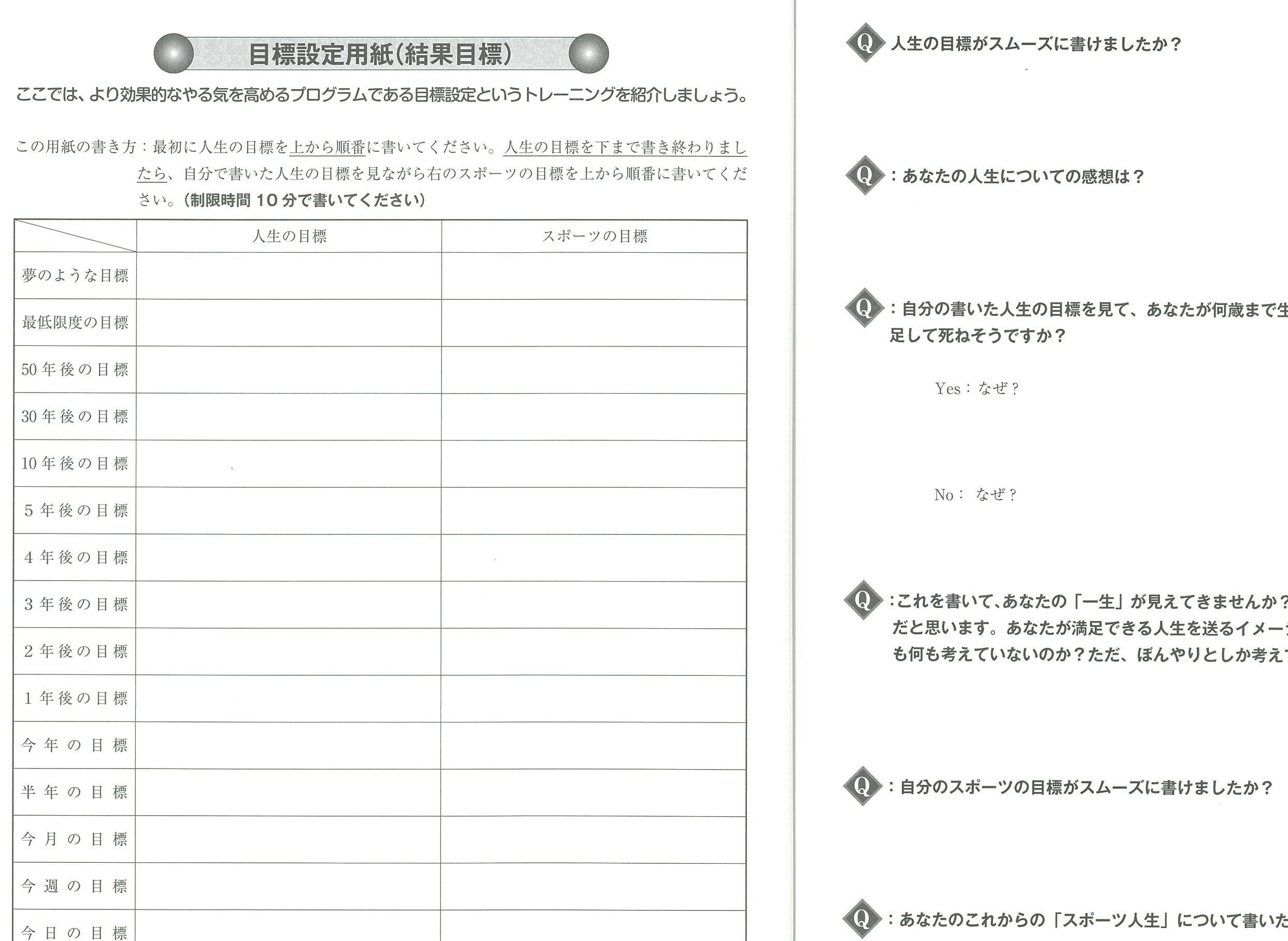 トレーニングワークブック内容（イメージ）