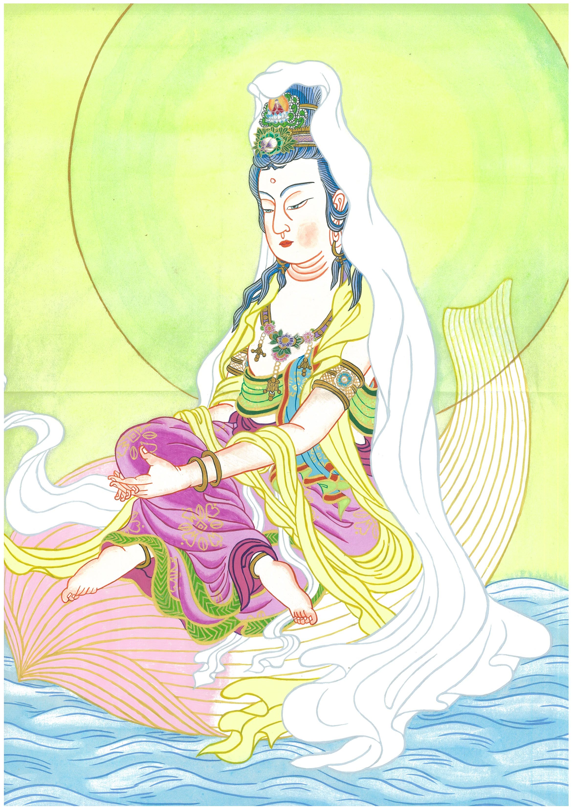 一葉観音(松尾先生の下絵による受講者作品)