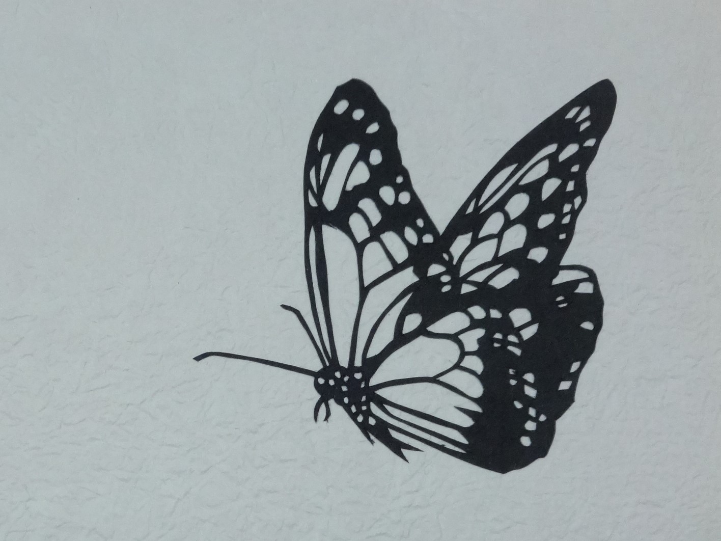 完了しました 切り絵 蝶 図案 無料の折り紙画像